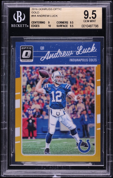 2016 Donruss Optic Gold Andrew Luck /10 #44 BGS 9.5 GEM MINT - Photo 1