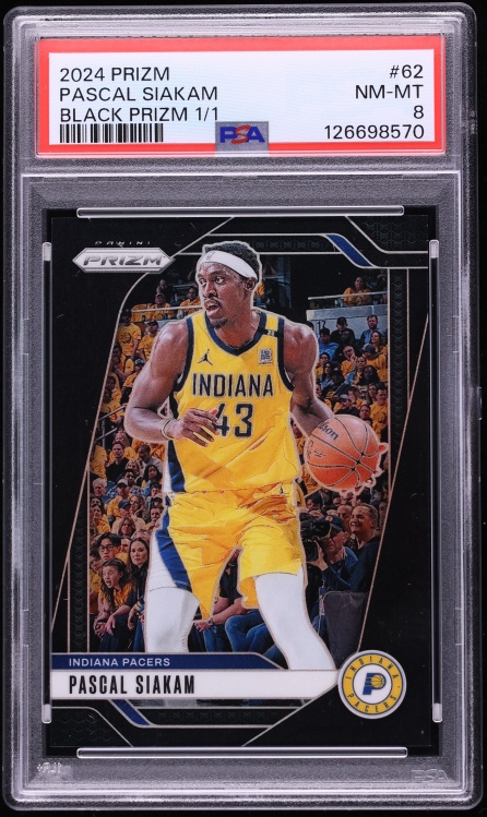 2024 Panini Prizm Black Pascal Siakam 1/1 #62 PSA 8 NM-MT - Photo 1