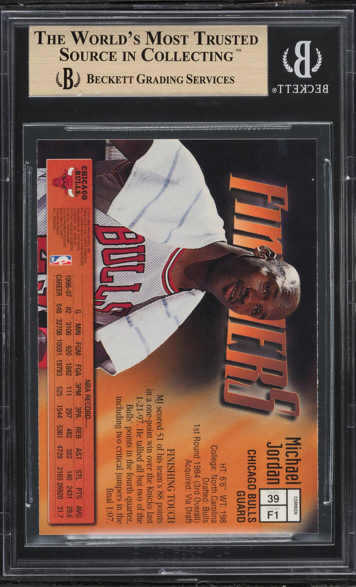 1997 Finest Basketball w/ Coating Michael Jordan #39 BGS 9.5 GEM MINT