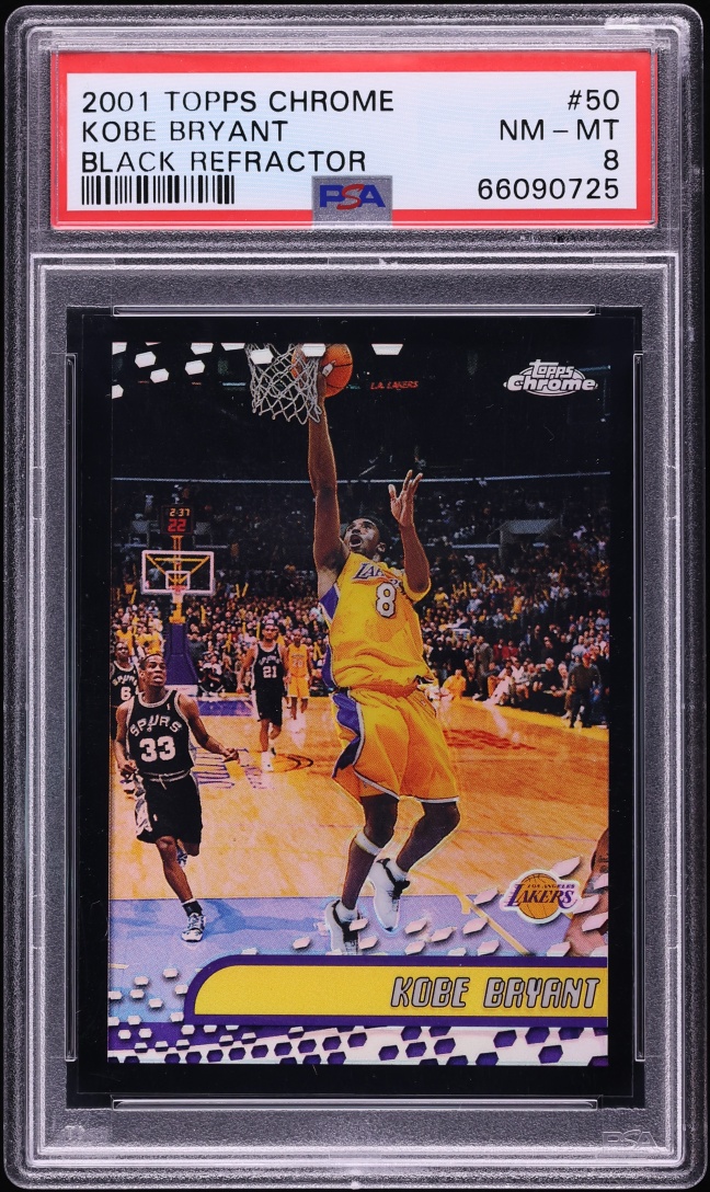 2001 Topps Chrome Black Refractor Kobe Bryant /50 #50 PSA 8 NM-MT
