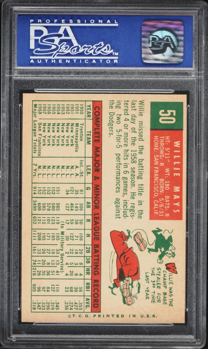 1959 Topps Willie Mays #50 PSA 8 NM-MT