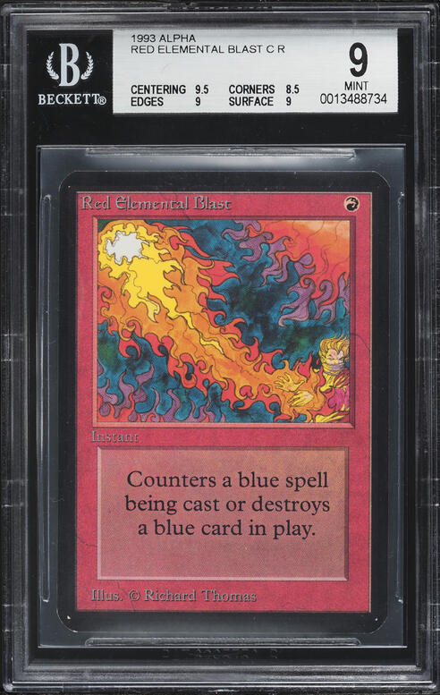 1993 Magic The Gathering MTG Alpha Red Elemental Blast C R BGS 8.5