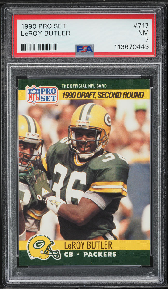 1990 Pro Set Football LeRoy Butler ROOKIE #717 PSA 7 NRMT