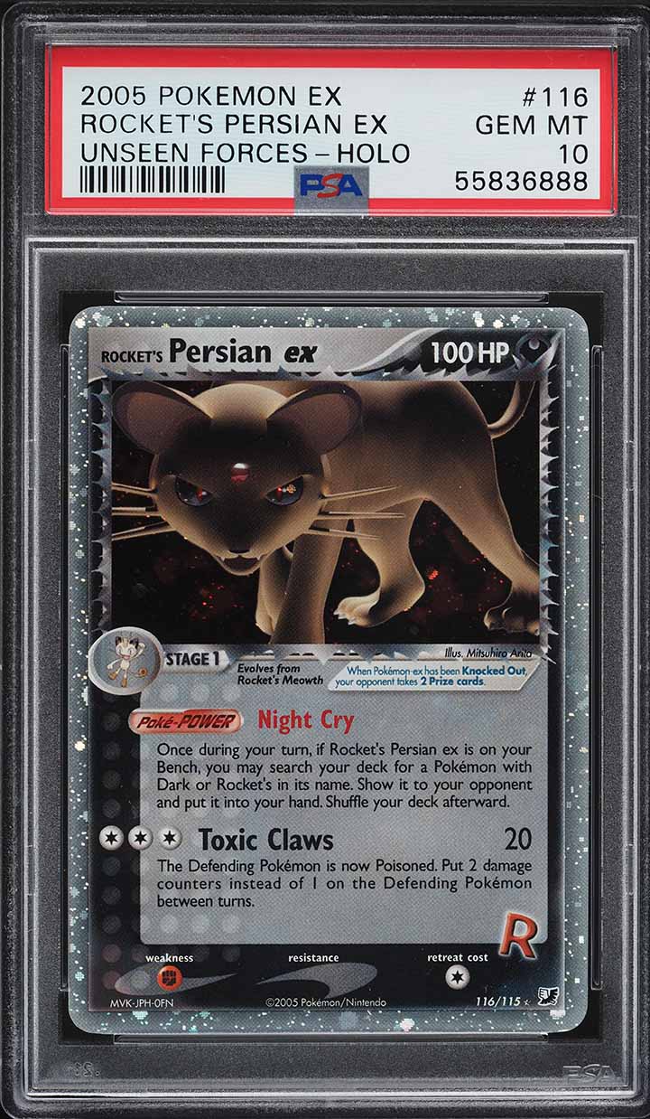 2005 Pokemon EX Unseen Forces Holo Rocket's Persian ex #116 PSA 10 GEM MINT