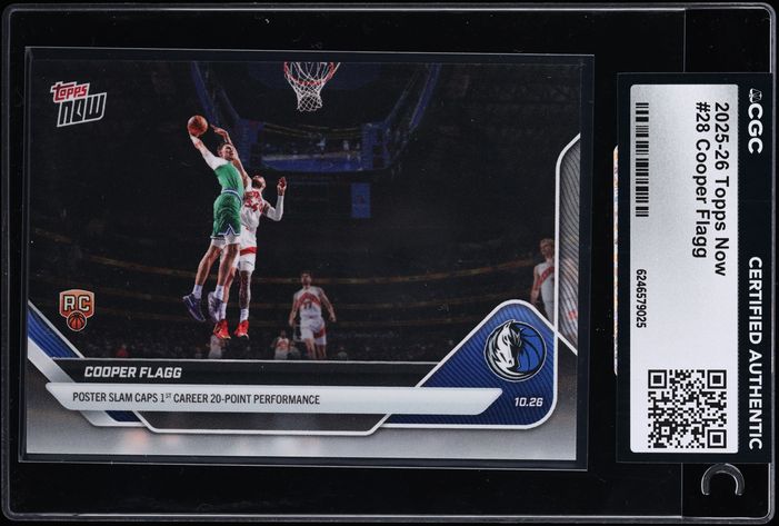 2025 Topps Now Cooper Flagg ROOKIE #28 CGC AUTH