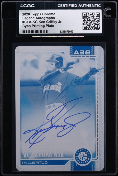 2026 Topps Chrome Legend Cyan Printing Plate Ken Griffey Jr. AUTO 1/1 #CLA-KG CGC AUTH