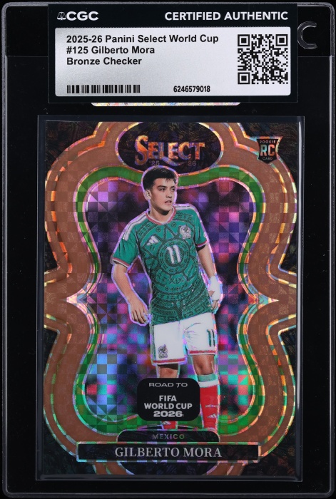 2025 Select World Cup Mezzanine Bronze Checker Gilberto Mora ROOKIE /130 #125 CGC AUTH