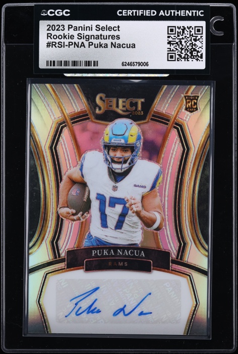 2023 Select Puka Nacua ROOKIE AUTO /199 #RSI-PNA CGC AUTH