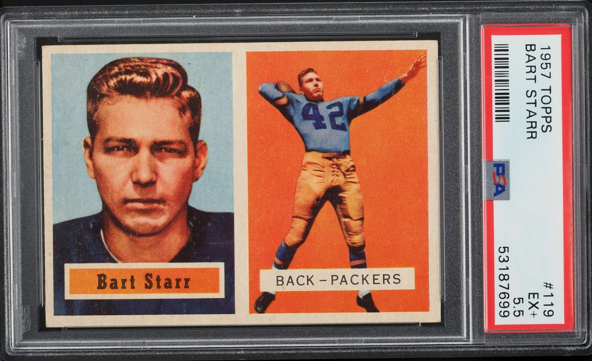 1957 Topps Football Bart Starr ROOKIE #119 PSA 5.5 EX+