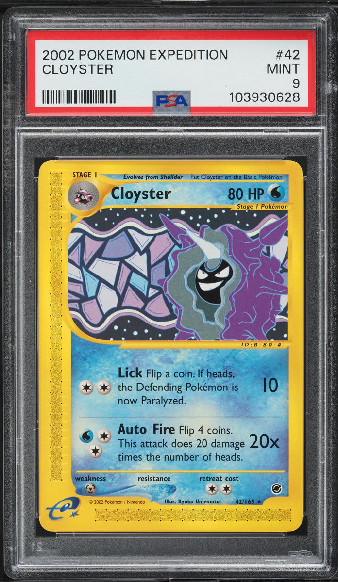 2002 Pokemon Expedition Cloyster #42 PSA 9 MINT