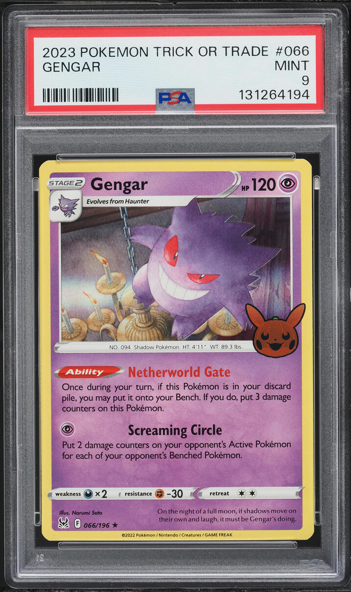 2023 Pokemon Scarlet & Violet Trick Or Trade Holo Gengar #66 PSA 9 MINT
