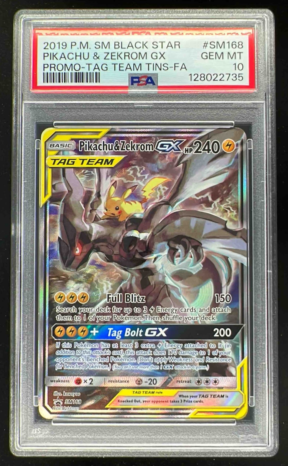 2019 Pokemon SM Black Star Promo Tag Team Tins Pikachu & Zekrom GX