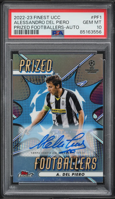 2022 Topps Chrome Merlin UEFA Alessandro Del Piero AUTO PSA 9 MINT