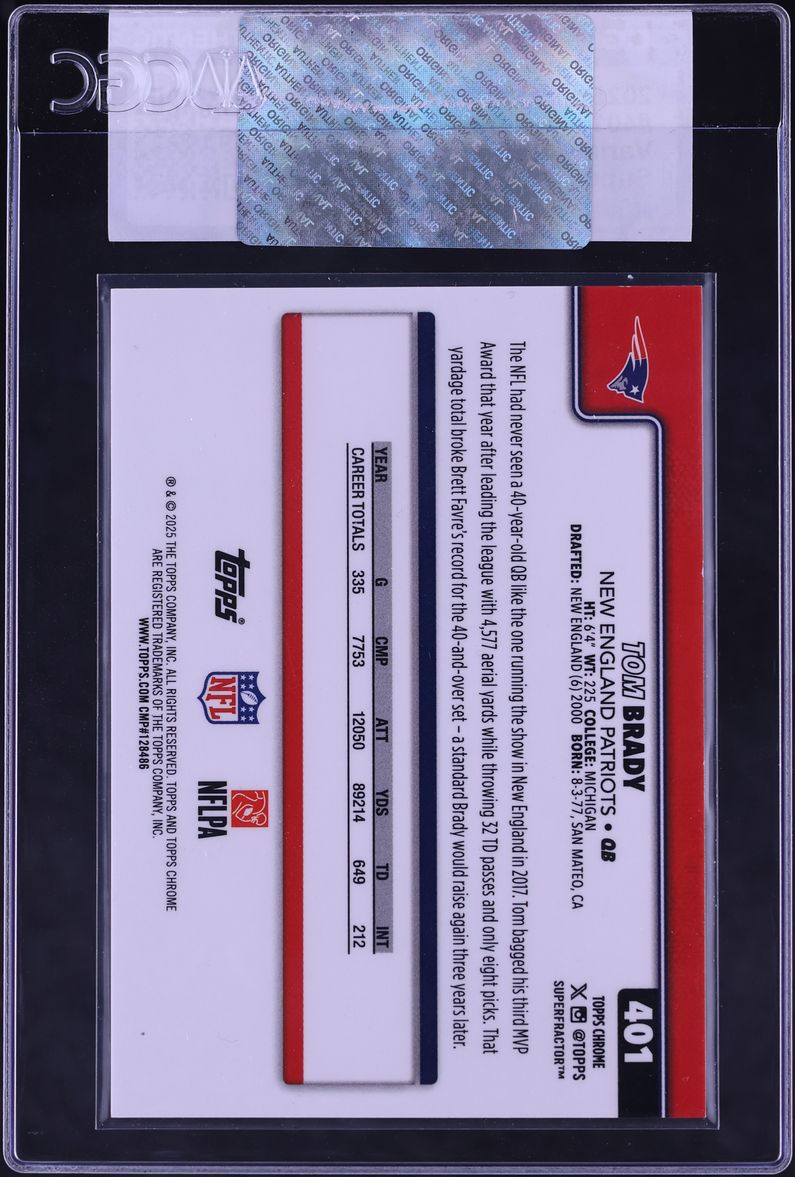 2025 Topps Chrome Variation Superfractor Tom Brady 1/1 #401 CGC AUTH