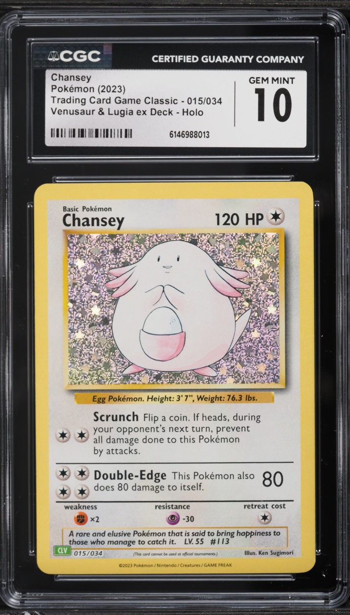 2023 Pokemon TCG Classic Collection Holo Chansey #15 CGC 10 GEM MINT