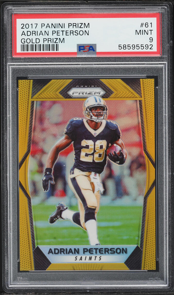 2017 Panini Prizm Gold Adrian Peterson /10 #61 PSA 9 MINT