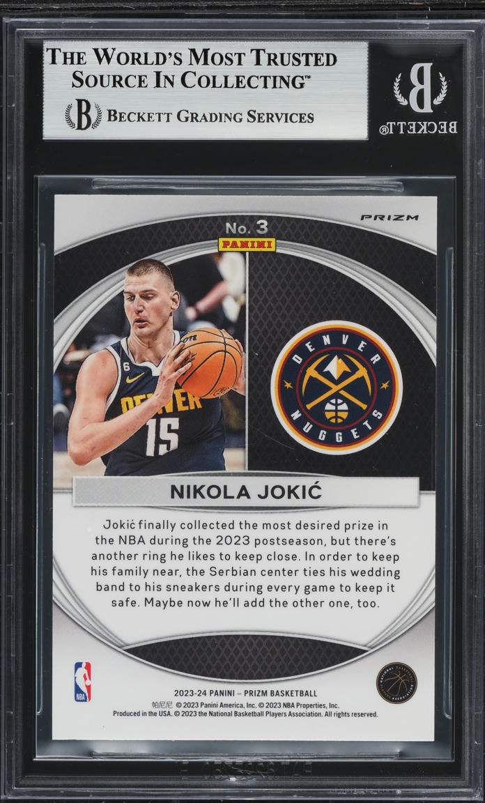 2023 Panini Prizm Global Reach Silver Nikola Jokic #3 BGS 8.5 NM-MT+