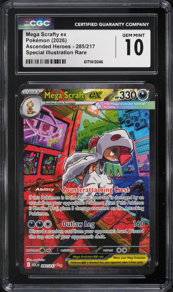 2026 Pokemon Mega Evolution Ascended Heroes SIR Mega Scrafty ex #285 CGC 10 GEM MINT