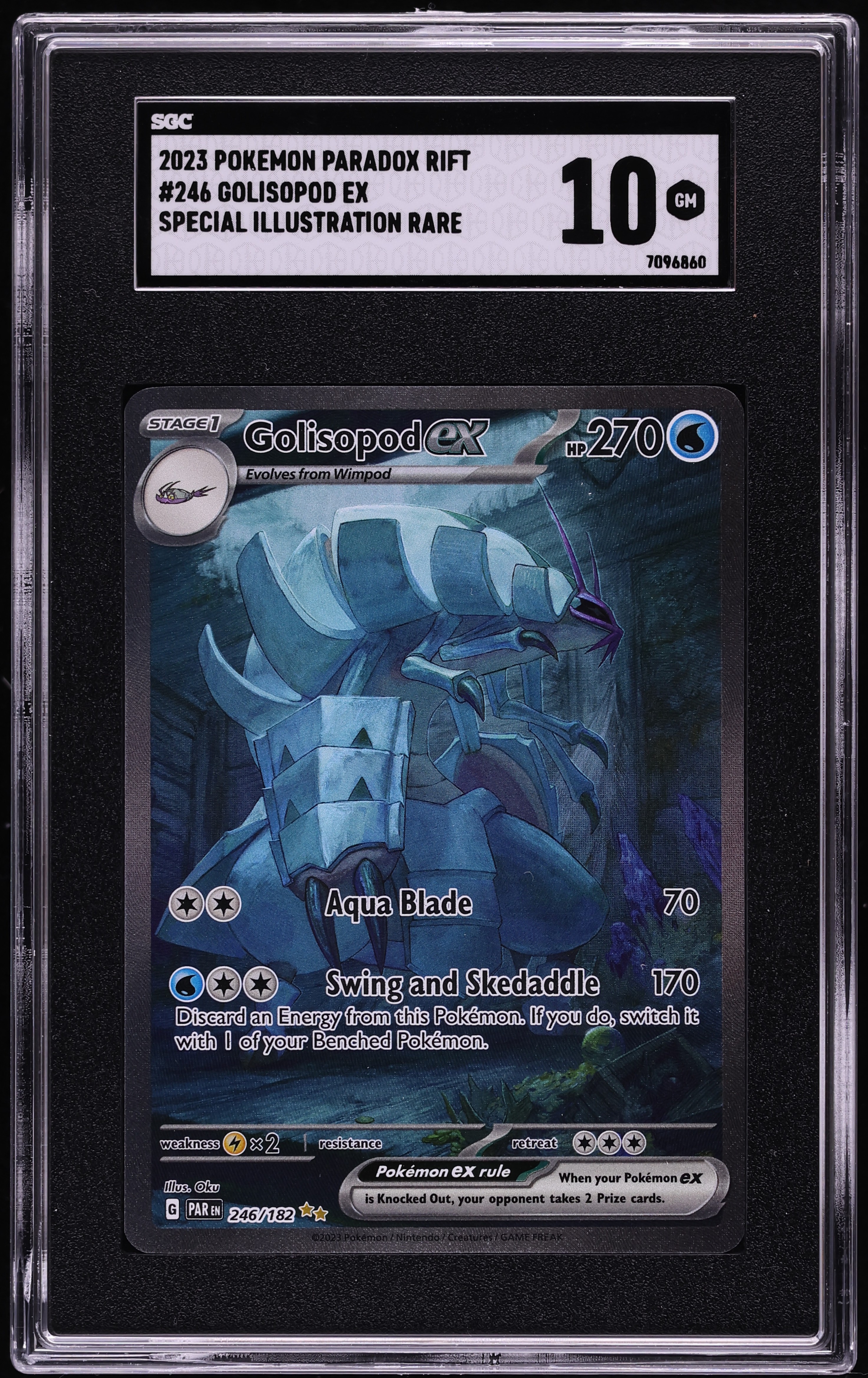 2023 Pokemon Scarlet & Violet Paradox Rift SIR Golisopod Ex #246 SGC 10 GEM MINT