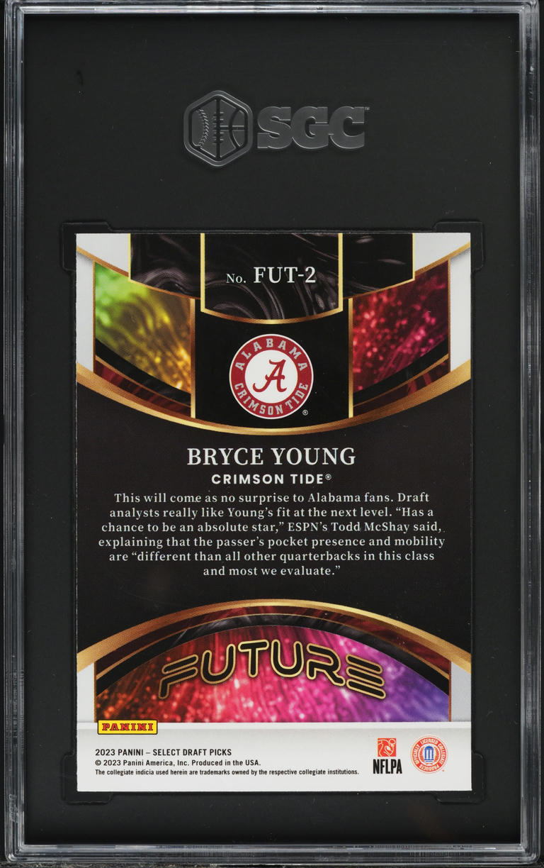 2023 Select Draft Picks Future Bryce Young ROOKIE #FUT-2 SGC 9.5 MINT+