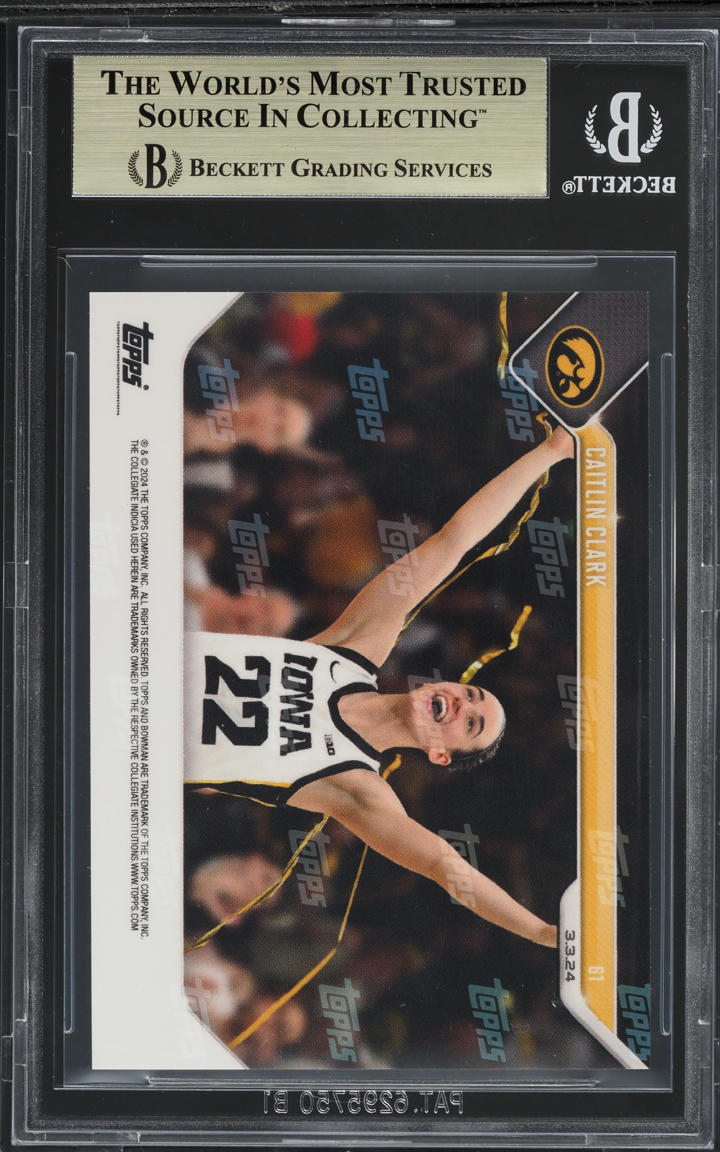 2023 Bowman University Now Caitlin Clark ROOKIE #61 BGS 9.5 GEM MINT