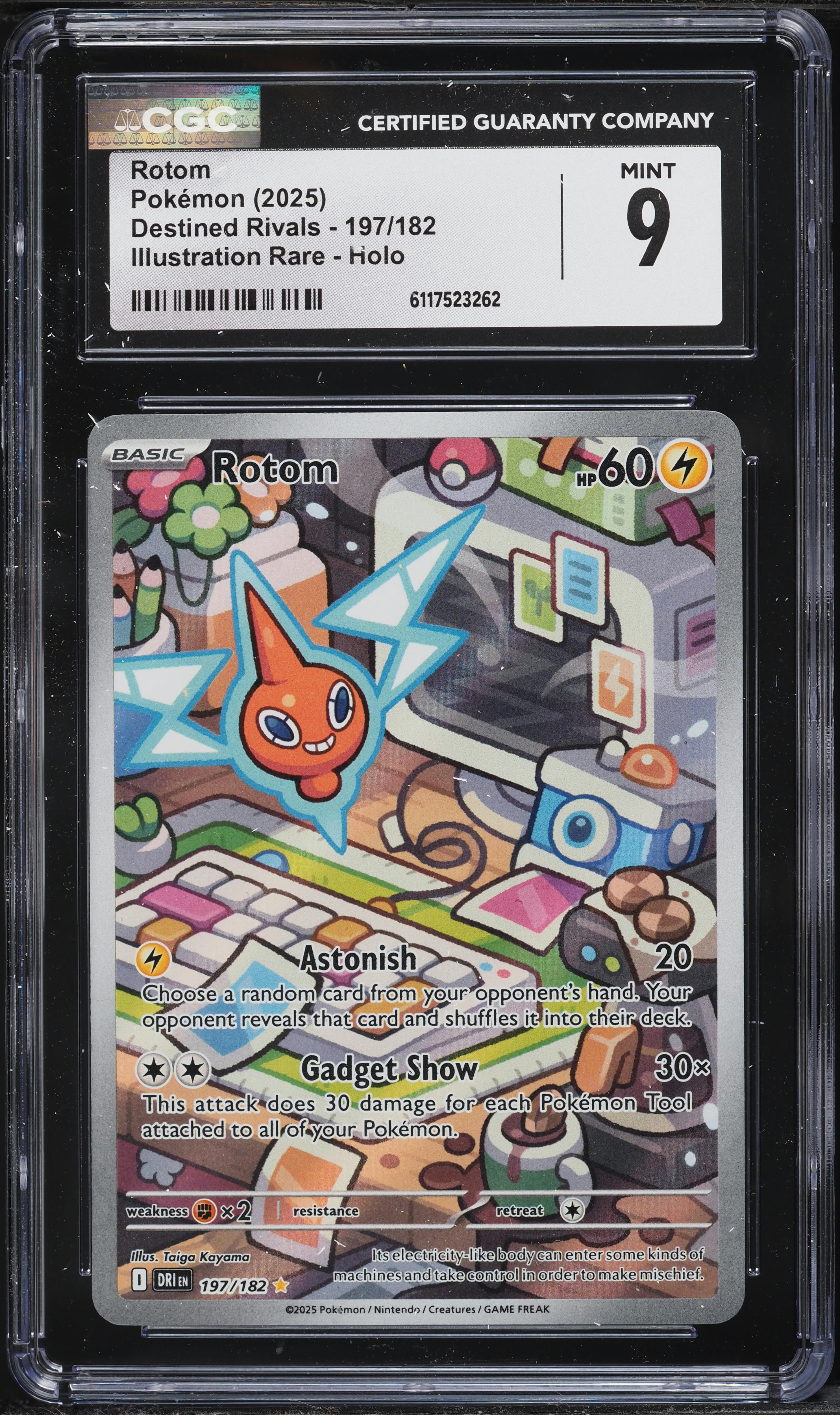 2025 Pokemon Scarlet & Violet Destined Rivals IR Rotom #197 CGC 9 MINT
