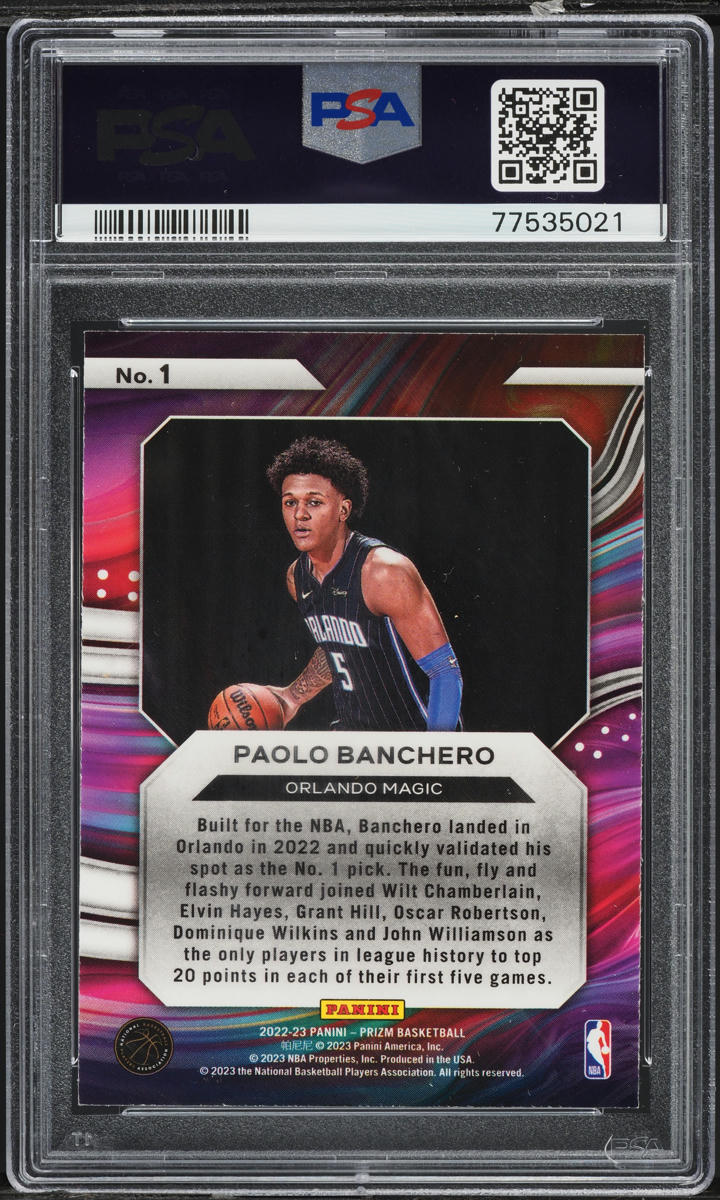 2022 Panini Prizm Instant Impact Paolo Banchero ROOKIE #1 PSA 10 GEM MINT