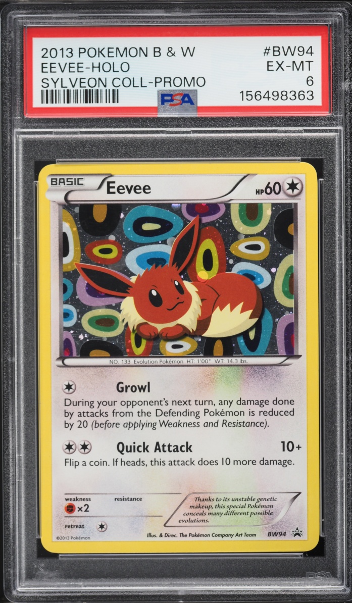 2013 Pokemon Black & White Promo Sylveon Collection Holo Eevee #BW94 PSA 6 EXMT