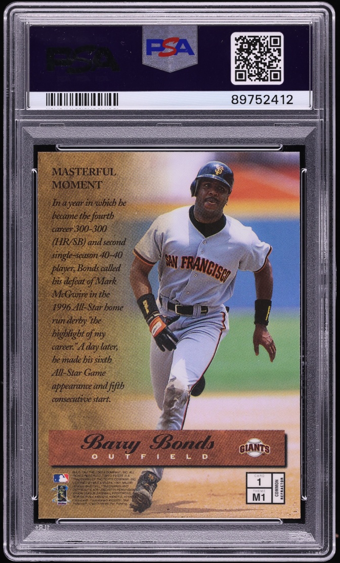 1997 Finest Refractors Barry Bonds #1 PSA 10 GEM MINT
