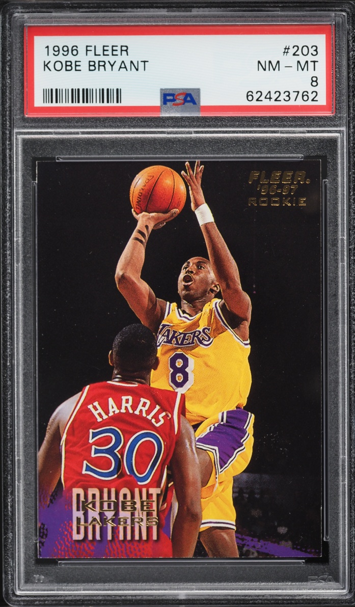 1996 Fleer Basketball Kobe Bryant ROOKIE #203 PSA 8 NM-MT