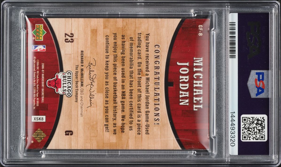 2006 Upper Deck Hardcourt Game Floor Michael Jordan RELIC #GF-8 PSA 7 NRMT