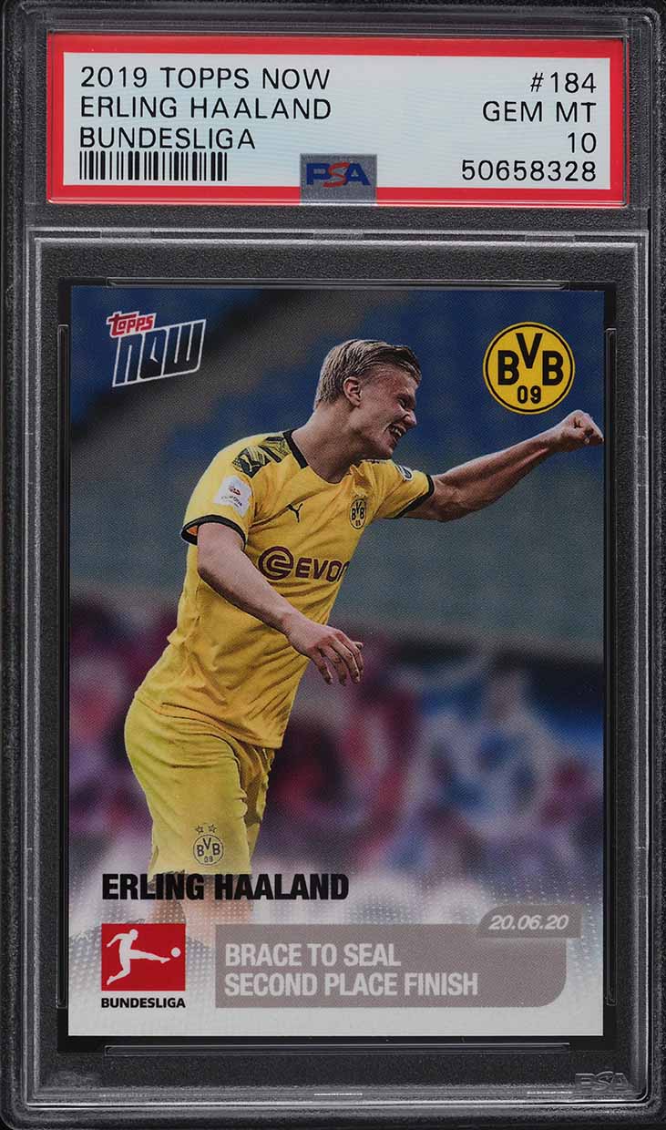 2019 Topps Now Bundesliga Erling Haaland ROOKIE #184 PSA 10 GEM MINT on ...