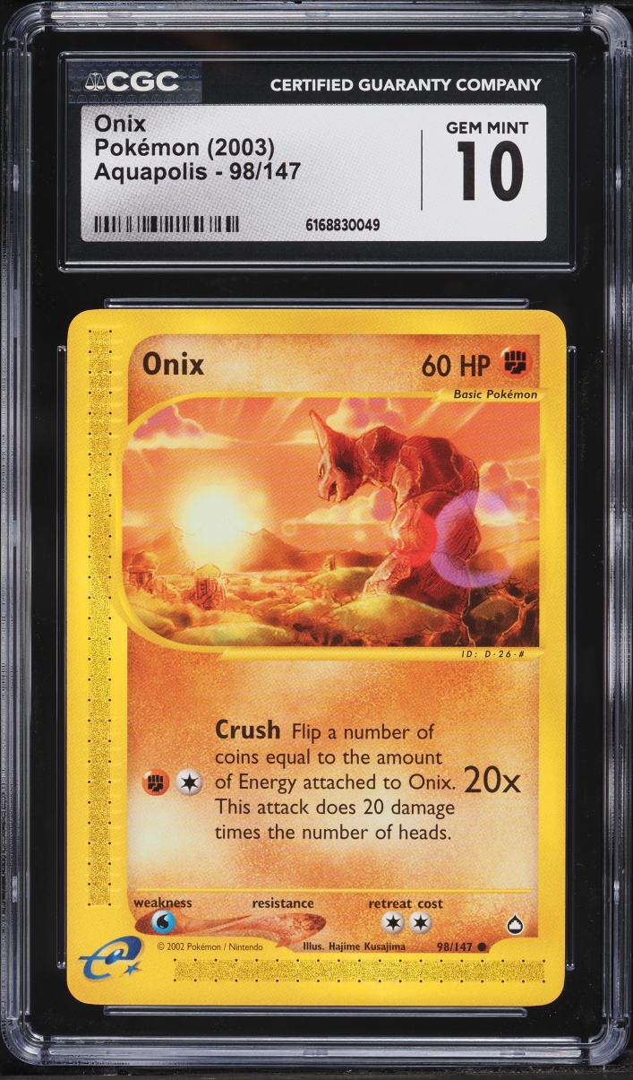 2003 Pokemon Aquapolis Onix #98 CGC 10 GEM MINT