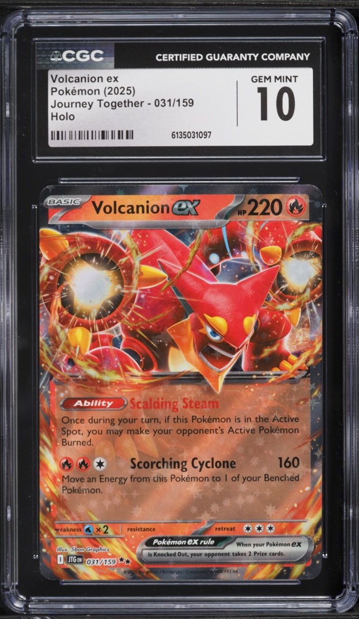 2025 Pokemon Scarlet & Violet Journey Together Holo Volcanion ex #31 CGC 10 GEM MINT