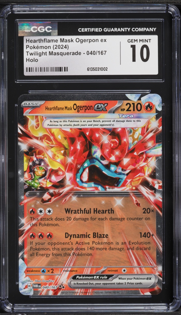 2024 Pokemon Scarlet & Violet Twilight Masquerade Holo Hearthflame Mask Ogerpon EX #40 CGC 10
