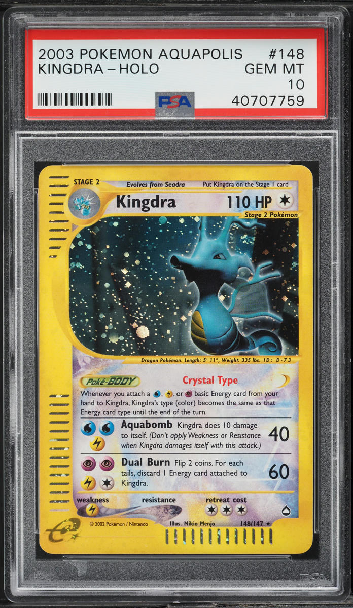 2003 Pokemon Aquapolis Holo Crystal Kingdra #148 PSA 10 GEM MINT