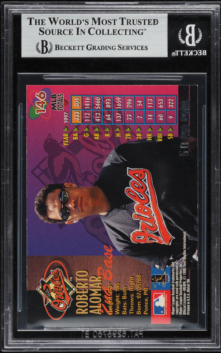 1998 Metal Universe Precious Metal Gems PMG Roberto Alomar 50/50 #146 BGS 8.5