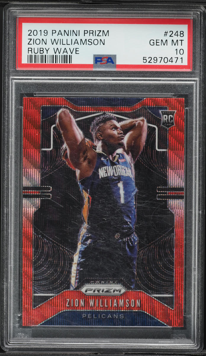 2019 Panini Prizm Ruby Wave Zion Williamson ROOKIE #248 PSA 10 GEM MINT