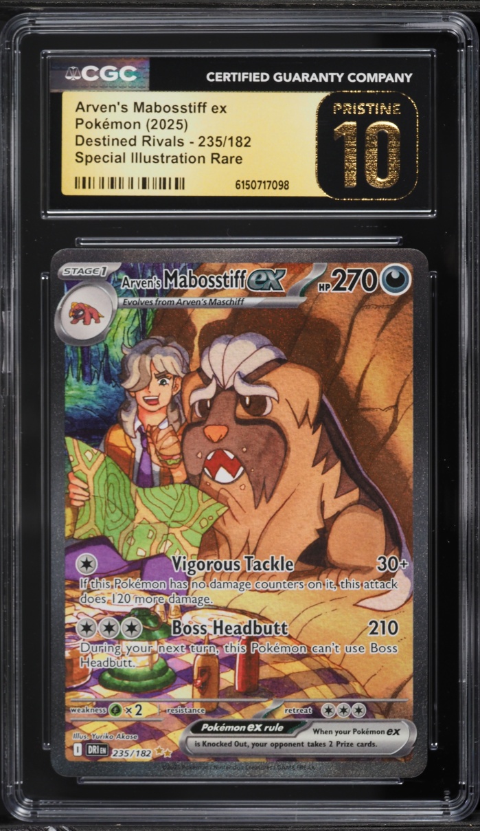 2025 Pokemon Scarlet & Violet Destined Rivals SIR Arven's Mabosstiff EX #235 CGC 10 PRISTINE