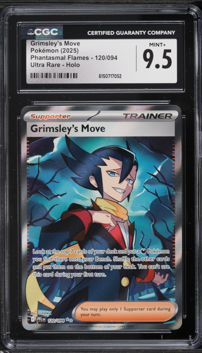 2025 Pokemon Mega Evolution Phantasmal Flames Full Art Grimsley's Move #120 CGC 9.5 MINT+