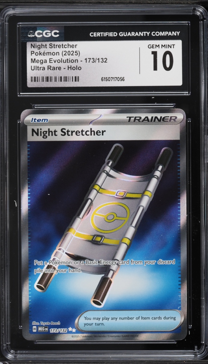 2025 Pokemon Mega Evolution Full Art Night Stretcher #173 CGC 10 GEM MINT
