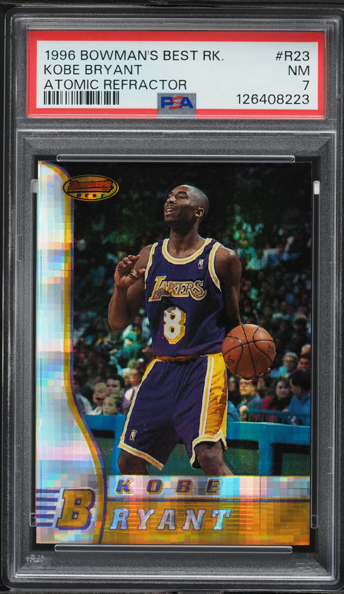 その他 Kobe Brayant Bawman's BEST 1996 Bowman's Best Atomic Refractor Kobe Bryant ROOKIE #R23 PSA 7