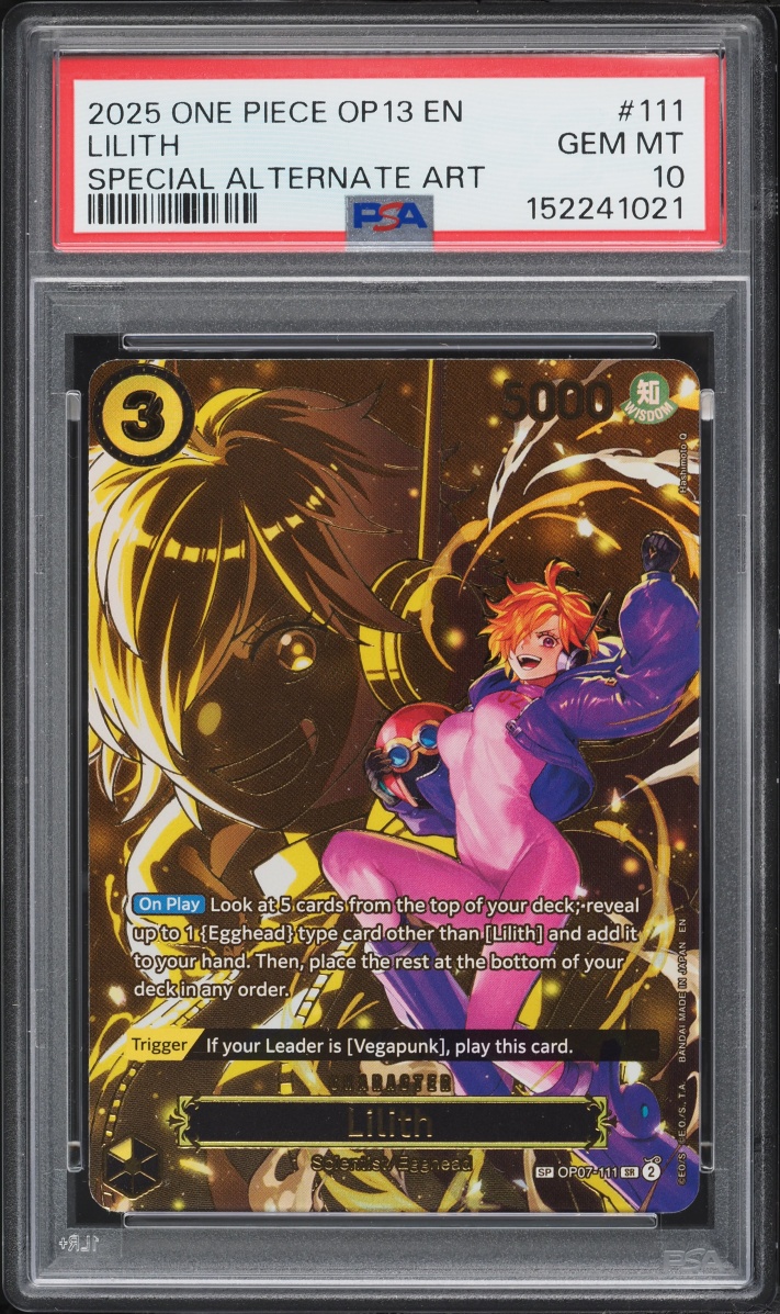 2025 One Piece Carrying On His Will Special SP SR Alt Art Lilith #OP07-111 PSA 10 GEM MINT