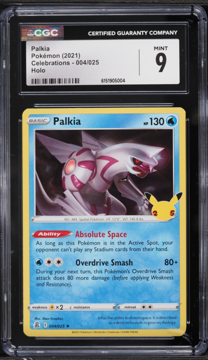 2021 Pokemon Sword & Shield Celebrations Holo Palkia #4 CGC 9 MINT