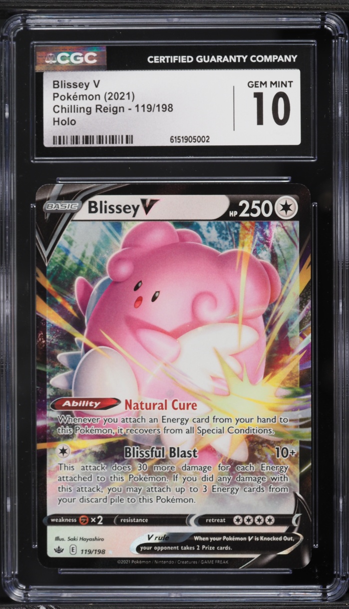 2021 Pokemon Sword & Shield Chilling Reign Blissey V #119 CGC 10 GEM MINT