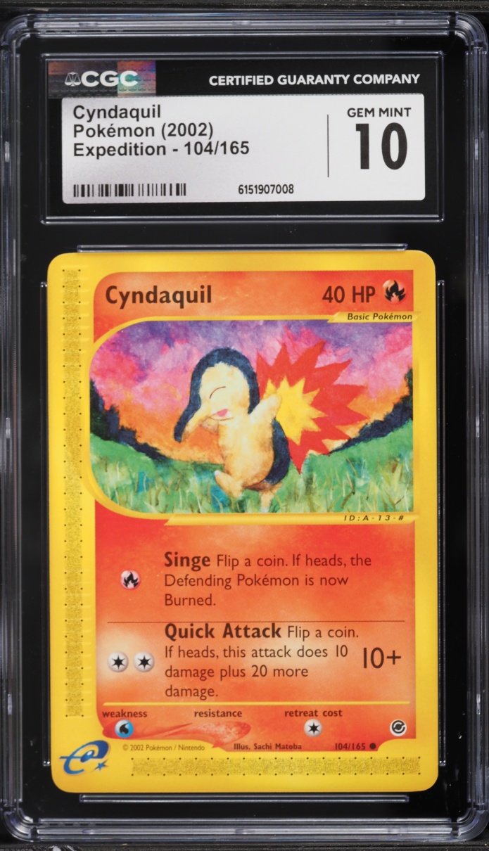 2002 Pokemon Expedition Cyndaquil #104 CGC 10 GEM MINT