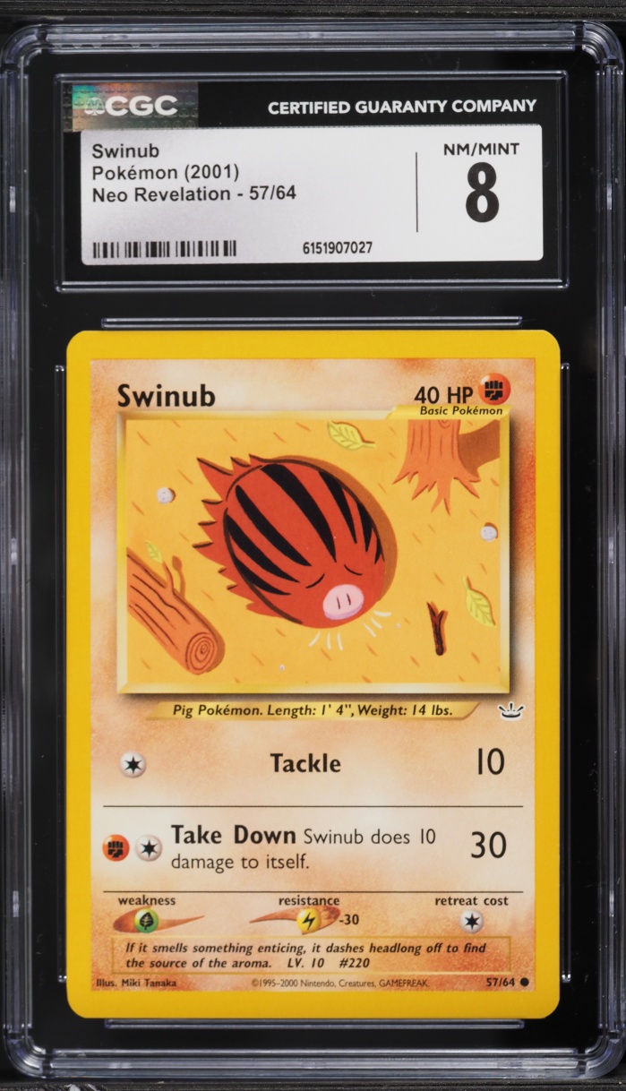 2001 Pokemon Neo Revelation Swinub #57 CGC 8 NM-MT