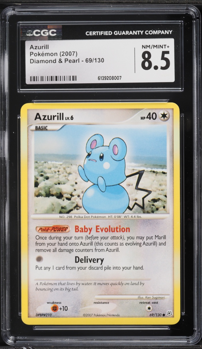 2007 Pokemon Diamond & Pearl Azurill #69 CGC 8.5 NM-MT+