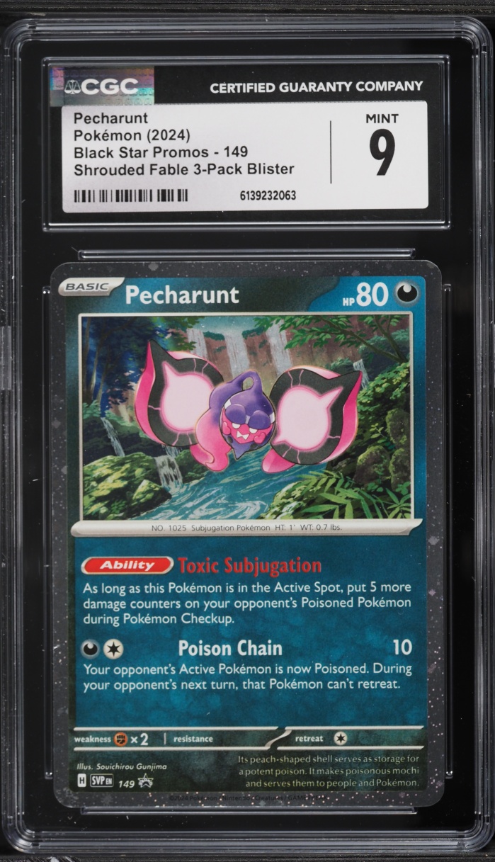 2024 Pokemon Scarlet & Violet Black Star Promo Shrouded Fable Holo Pecharunt #149 CGC 9 MINT