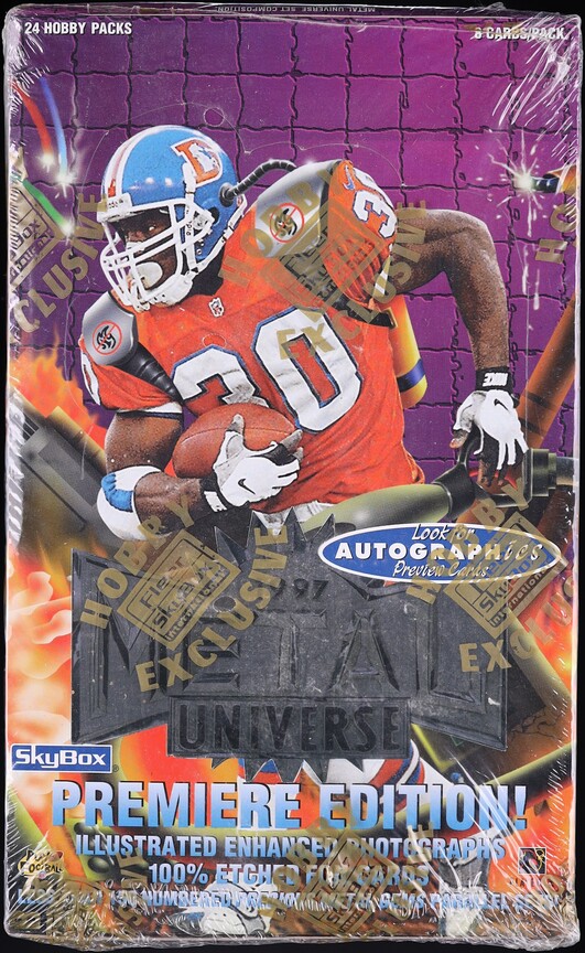 1997 Fleer Football Metal Universe Sealed Hobby Box, 24ct Packs , Rice, Sanders PMG - Photo 1